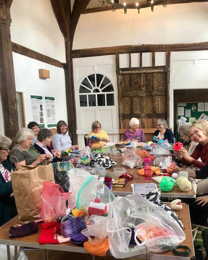 Place House Hall during a craft group session  - Place House Ware -  Hertfordshire Building Preservation Trust