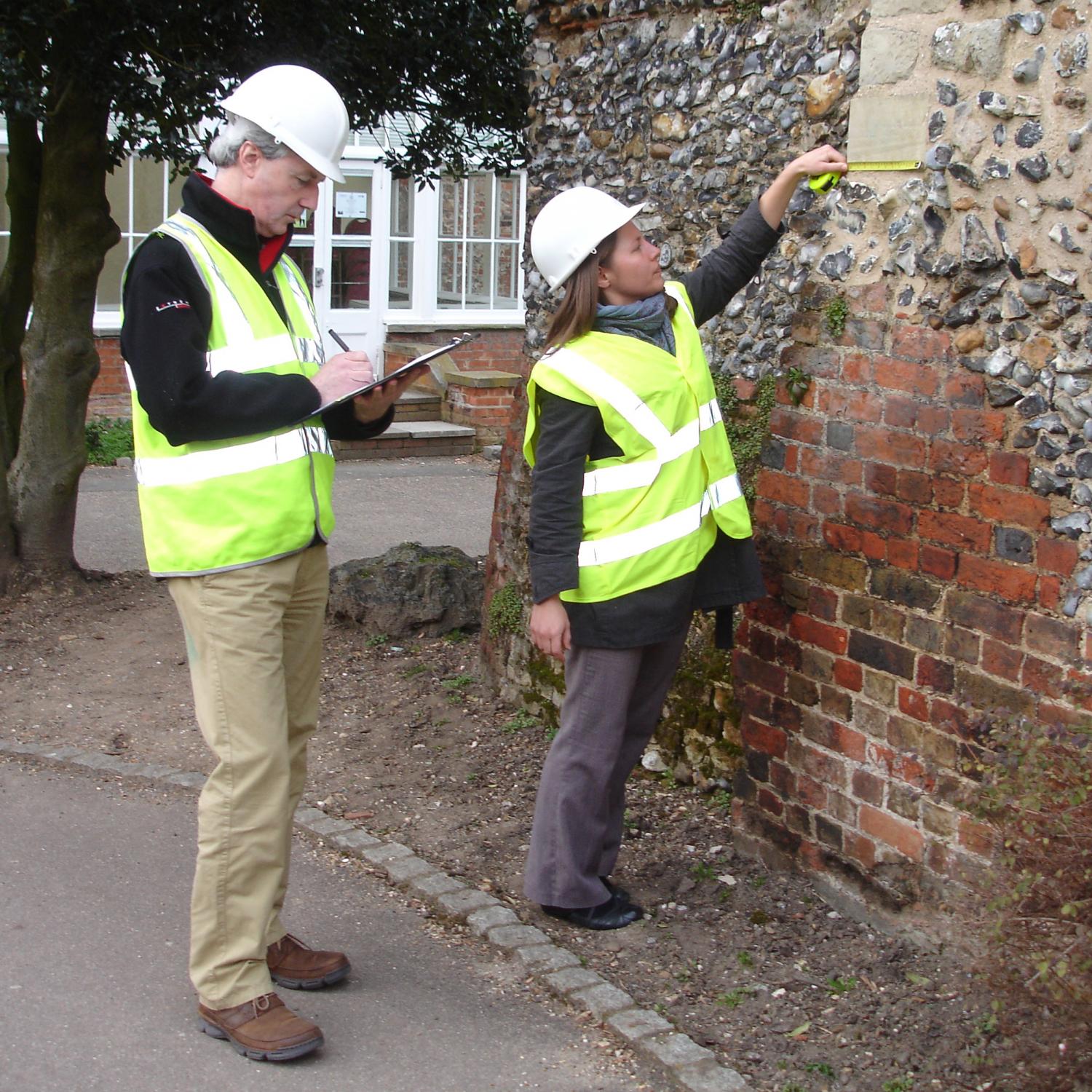 The BEAMS team carrying out a survey/building recording  - BEAMS -  Hertfordshire Building Preservation Trust
